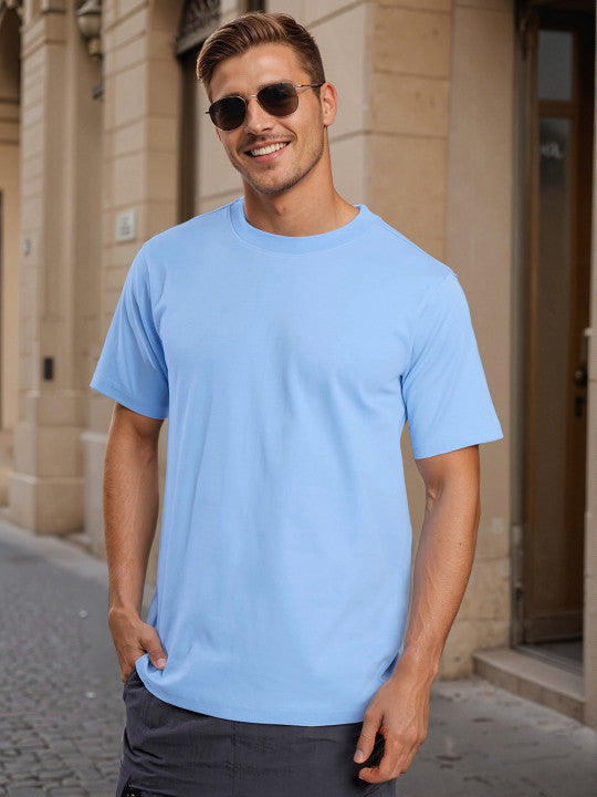 Men Solid Round Neck T-shirt