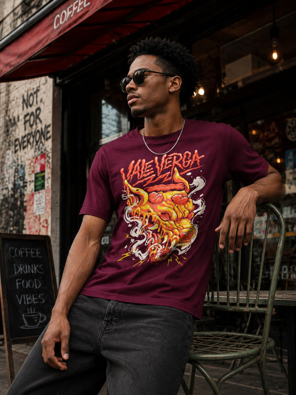 Men Burgundy Graphic Print T-shirt