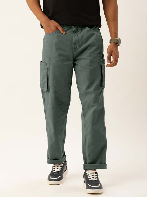 Men Straight Cargo Trousers