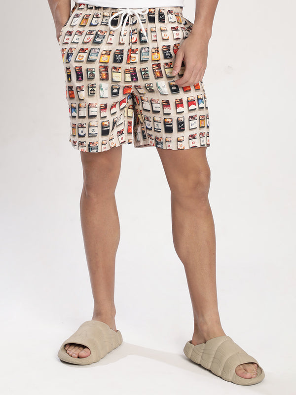 Men Beige and Red Printed Relax fit Boxer Shorts