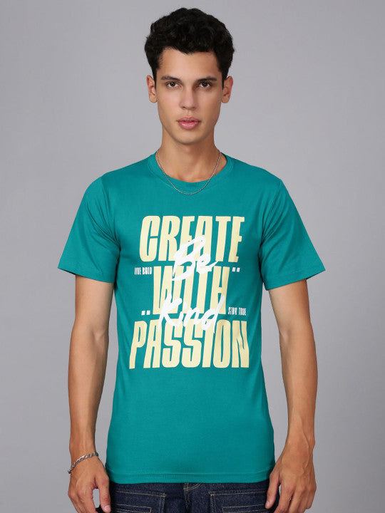 Men Typography Printed Regular T-shirt