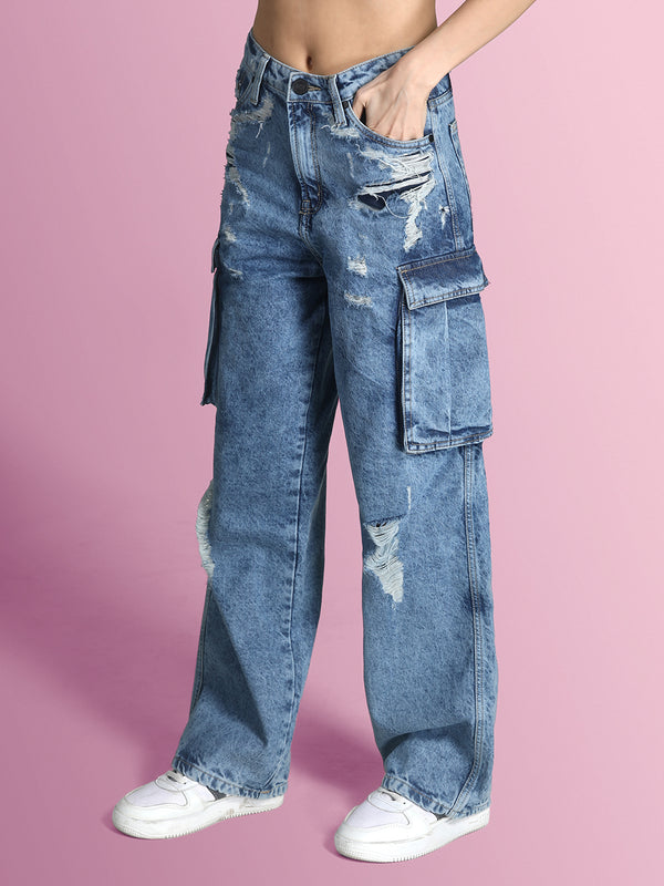 Women Relaxed Cargo Trousers