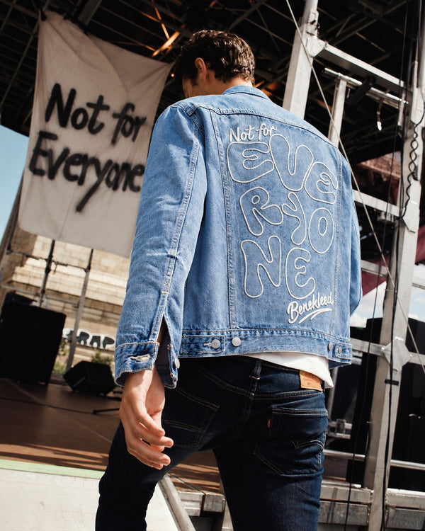 Unisex Mood Switch Relaxed Denim Jacket with Swappable Applique Patch