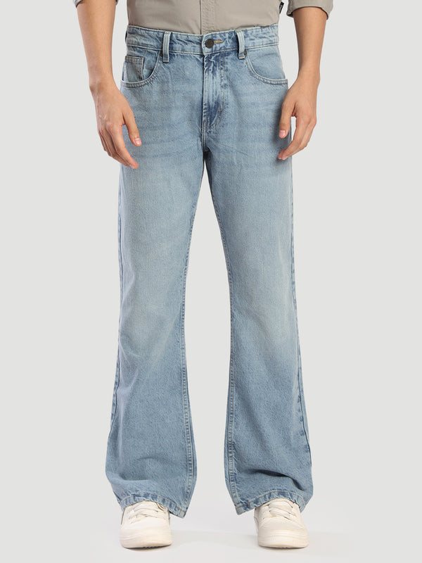 Men dull blue Bootcut Jeans