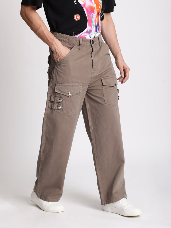 Men Brown Cargo Trousers