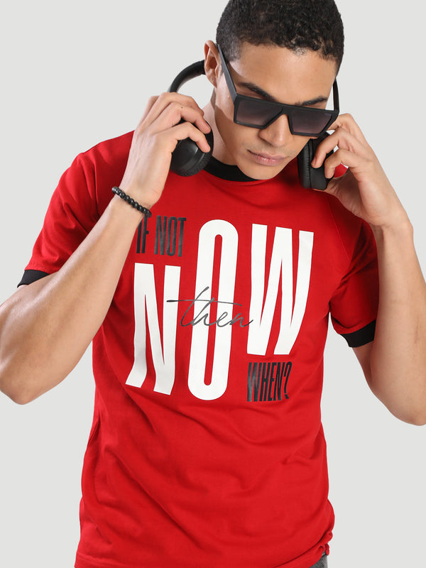 Men Graphic Ringer T-Shirt Colour Block