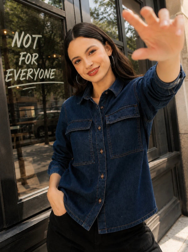 Women Regular fit Pure Cotton Denim Shirt