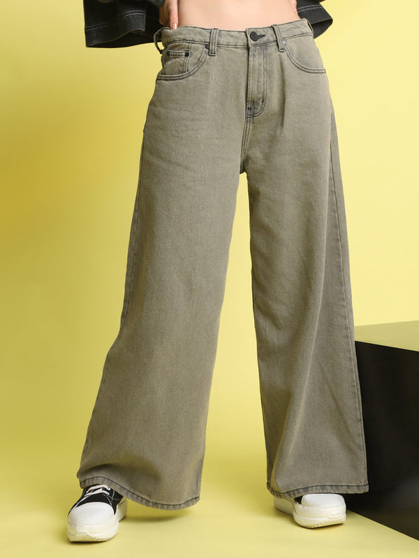 Women Dark Grey Cargo Trousers