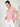 Women Pink Overlap Check Top with Side Knot