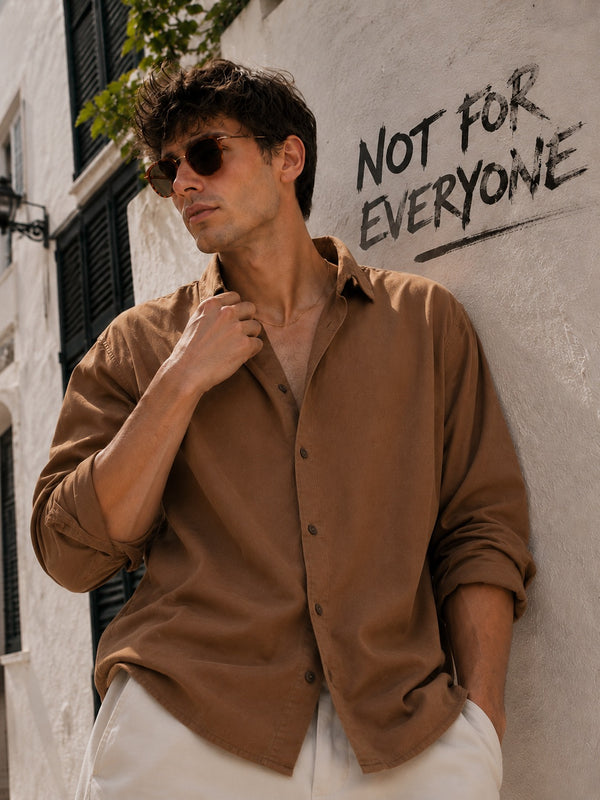 Men Oversized Cotton Shirt With Drop Shoulder