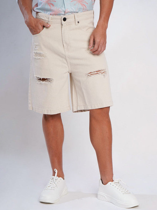 Men Relaxed Fit Denim Shorts