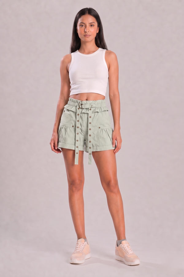 Women Grey Solid Relaxed Fit Short