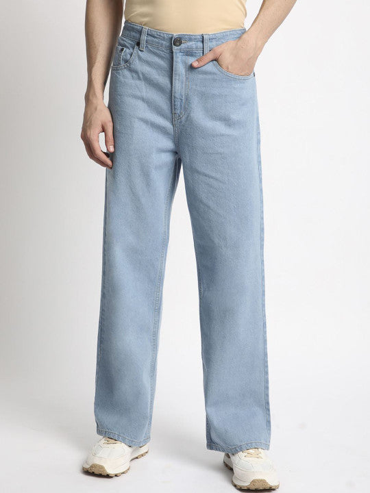Men Wide Leg Heavy Fade Jeans