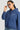 Women Navy Relax Fit Kangroo Pocket Graphic Print Hoodie