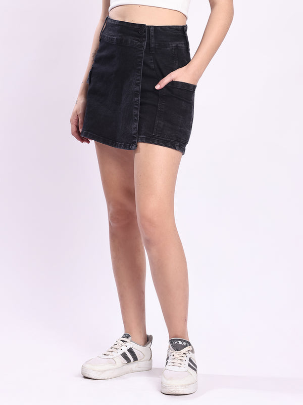 Women Black Denim Skirts