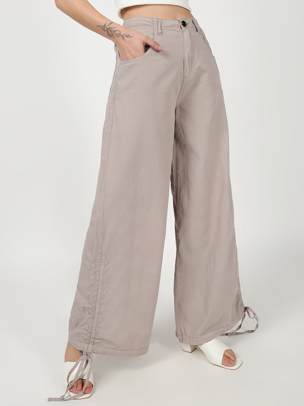 Wome Grey Light weight Wide leg Trousers