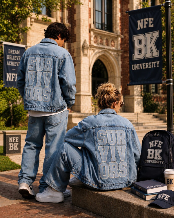 Unisex Mood Switch Relaxed Denim Jacket with Swappable Graphic Patch