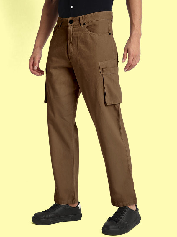 Men Straight Cargo Trousers