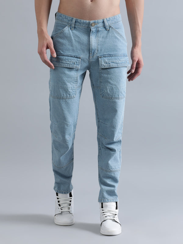 Men Tapered Cargo Jeans