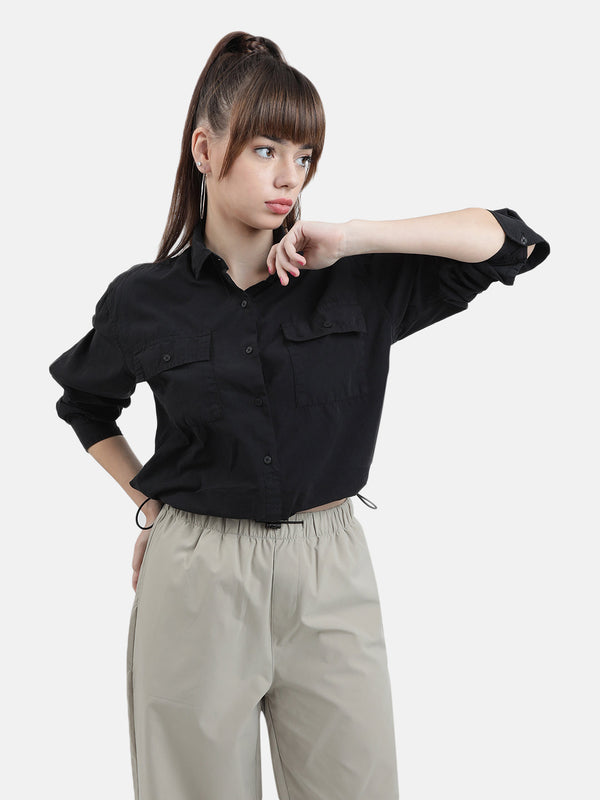 Women Solid Boxy Fit Shirt