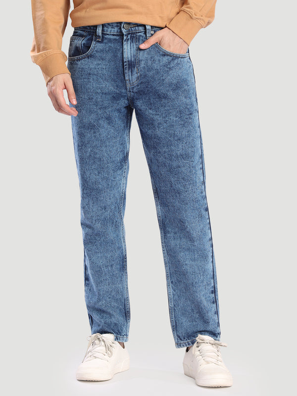 Men regular Fit blue washed Look cotton jeans