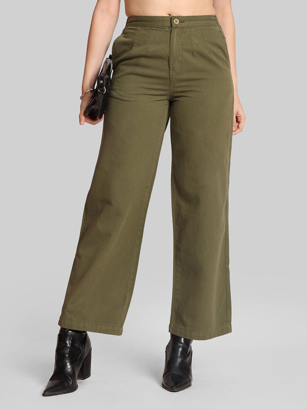 Women Mid-Rise Relaxed Fit Casual Trouser