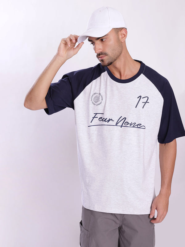 Men Oversized Raglan Varsity Graphic T-Shirt