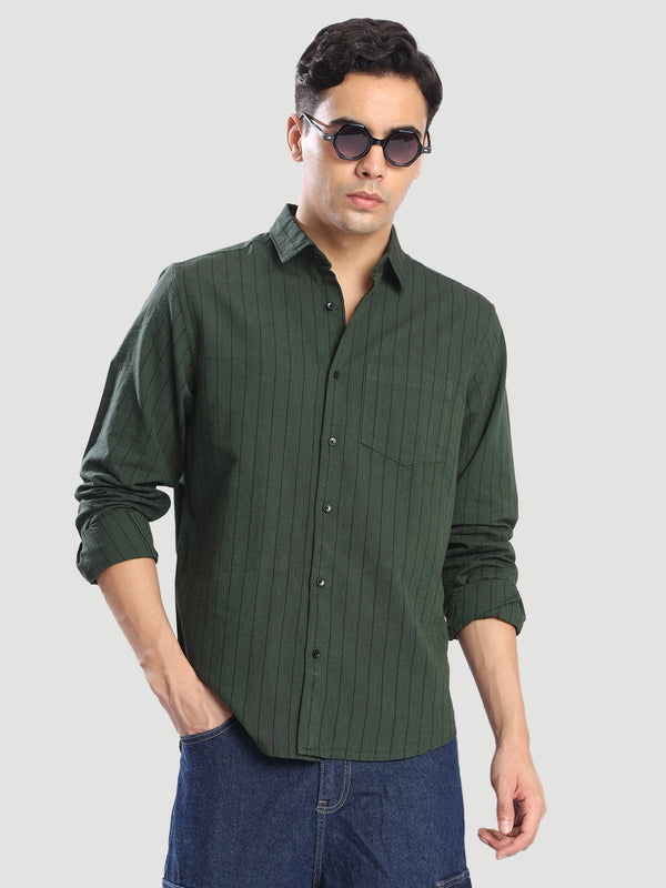 Men Stripped Regular Casual Shirt