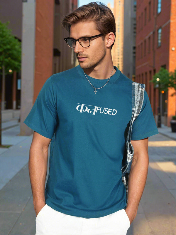 Men Navy regular fit  Graphic printed T Shirt