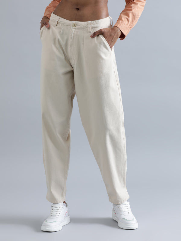 Women Fog Carrot-Fit Solid Trousers