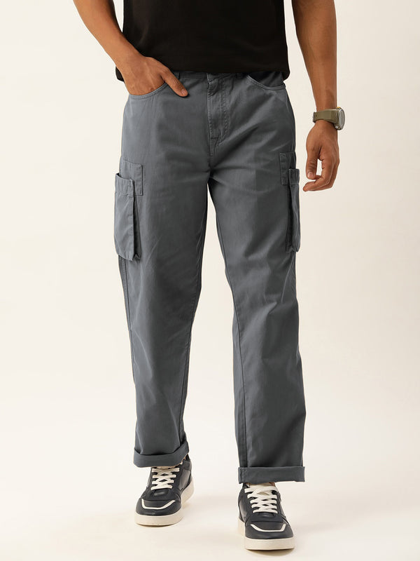 Men Straight Cargo Trousers
