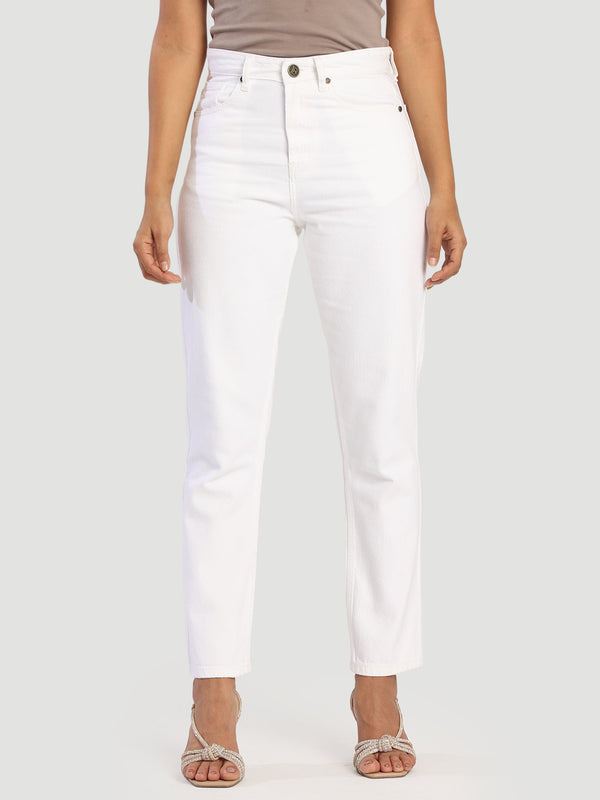 Women Ecru Regular 5 pocket Fit Jeans