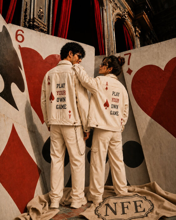 Unisex Mood Switch Relaxed Denim Jacket with Swappable Graphic Patch