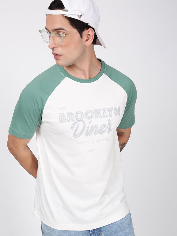 Men Regular Raglan Colour Block T-Shirt
