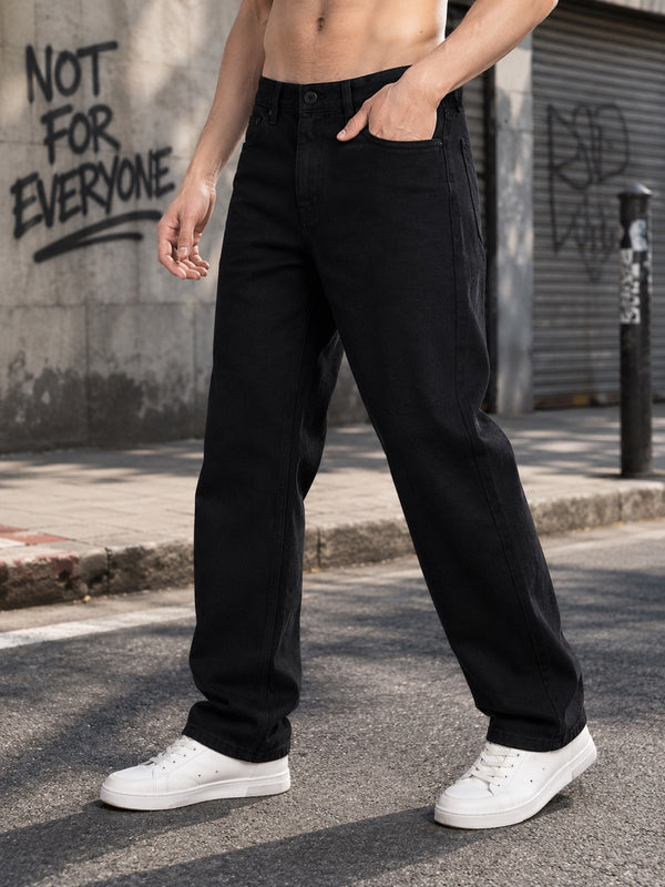 Men Black Relaxed Jeans
