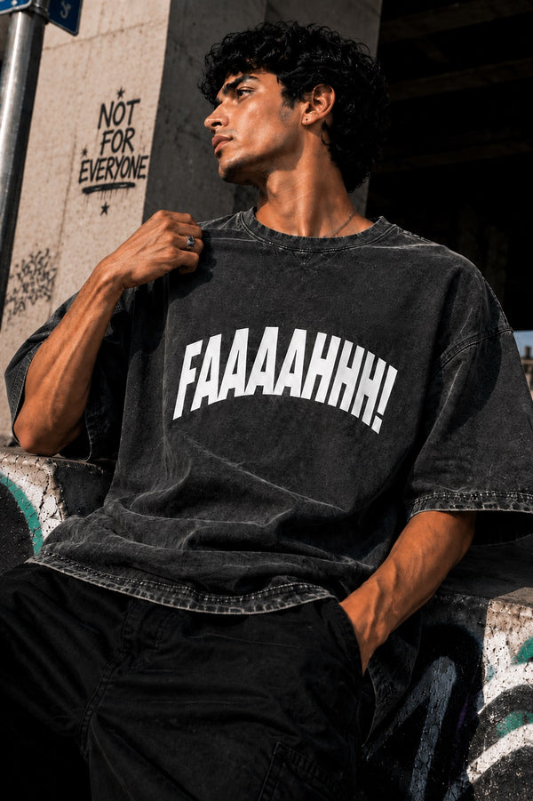 Men Brown Oversized Graphic Half sleeves T-shirt