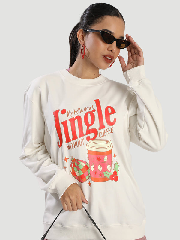 Women Relaxed Fit Fleece Sweatshirt With Graphic