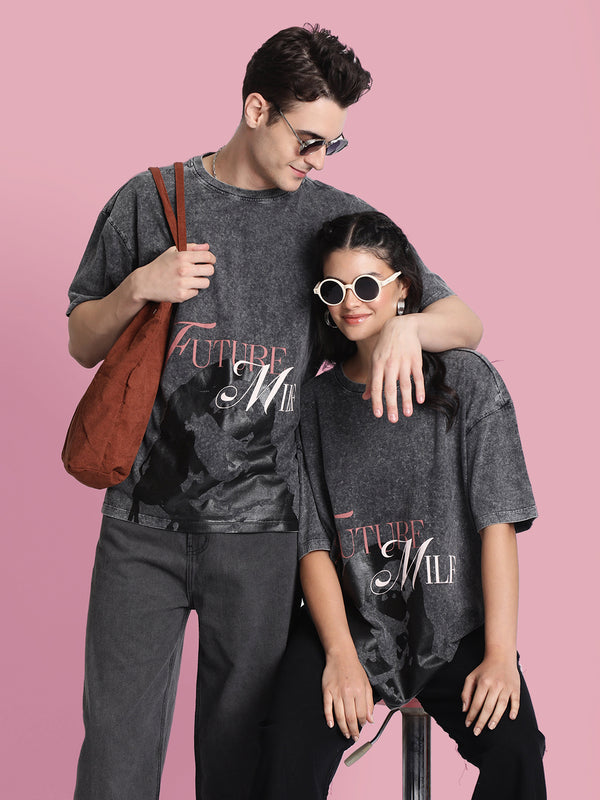 Men Oversize Graphic print Washed T Shirt