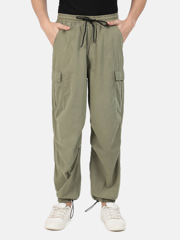 Men Solid Cargo Trousers