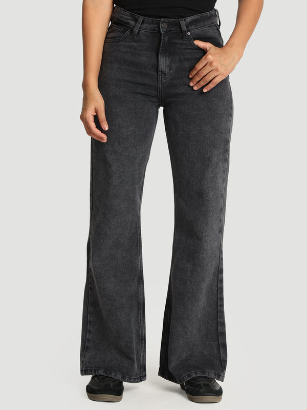 Women Charcoal boot cut jeans