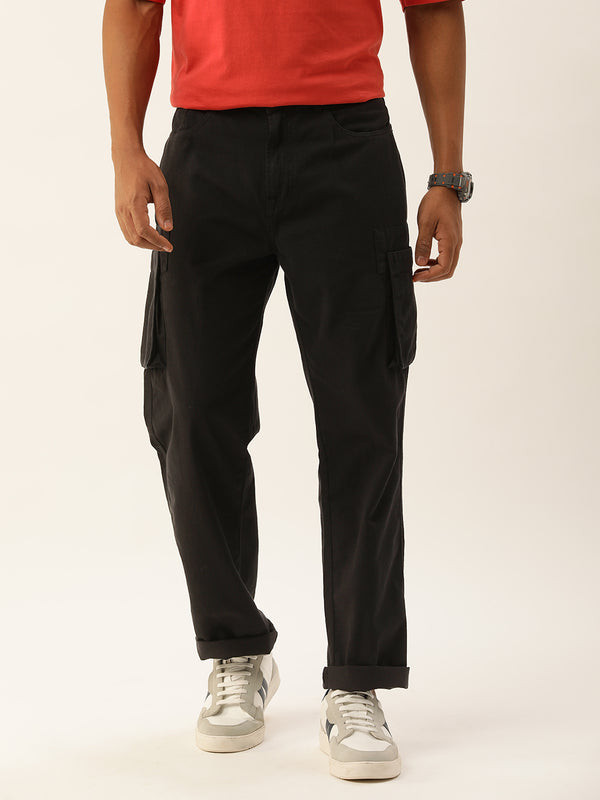 Men Straight Cargo Trousers