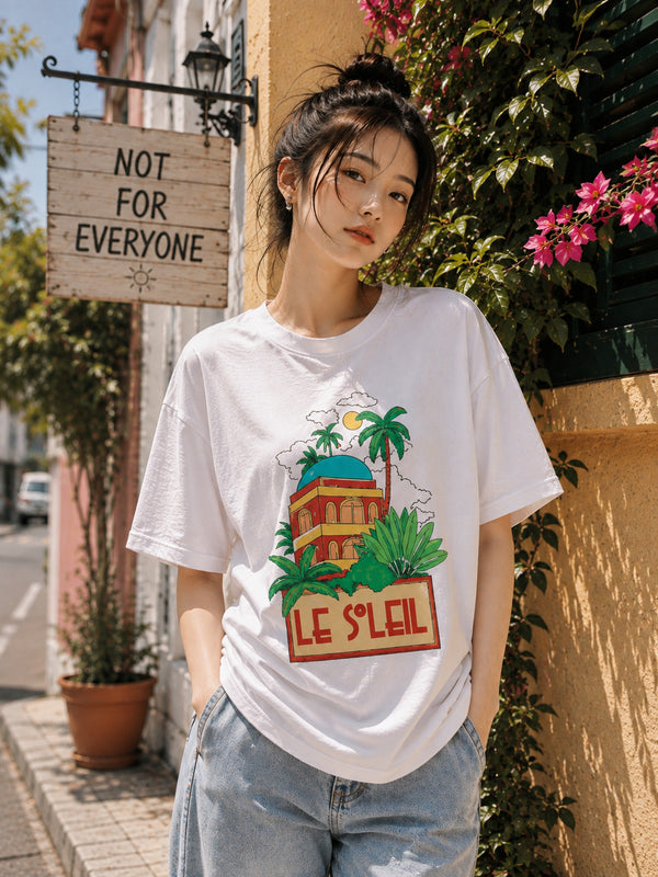 Women Graphic Printed Cotton Oversized T-shirt