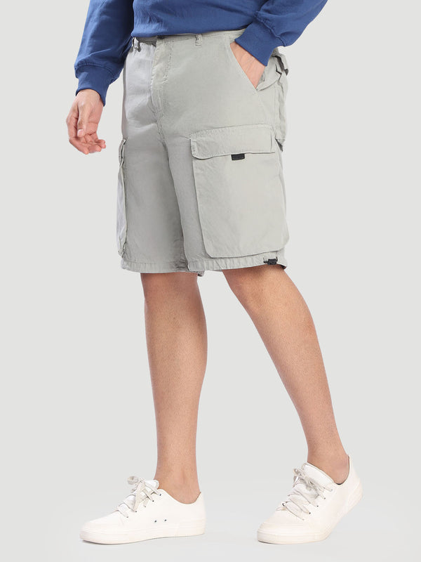 Men Grey shorts with adjustable hem