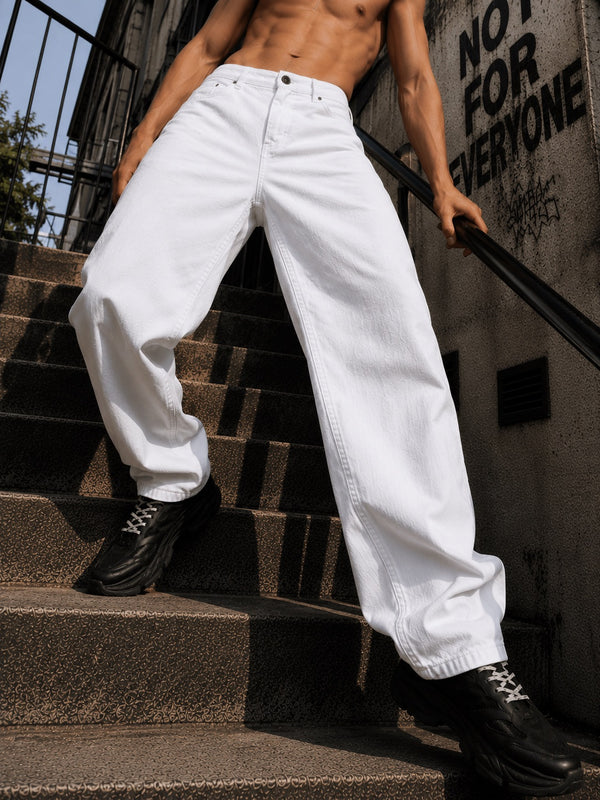 Men White Baggy Jeans