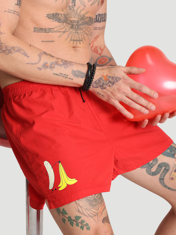 Men Solid Mid-Rise Relaxed Fit Graphic Lounge Boxer Shorts