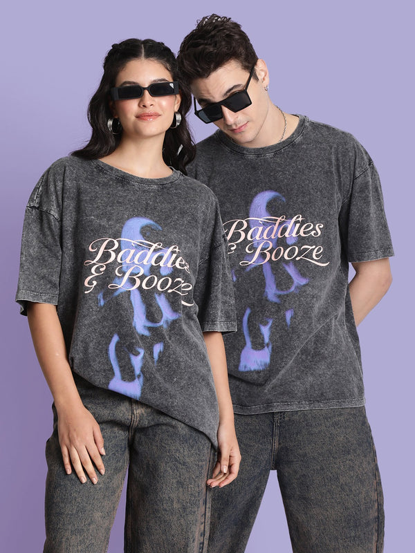 Men Oversize Graphic print Washed T Shirt