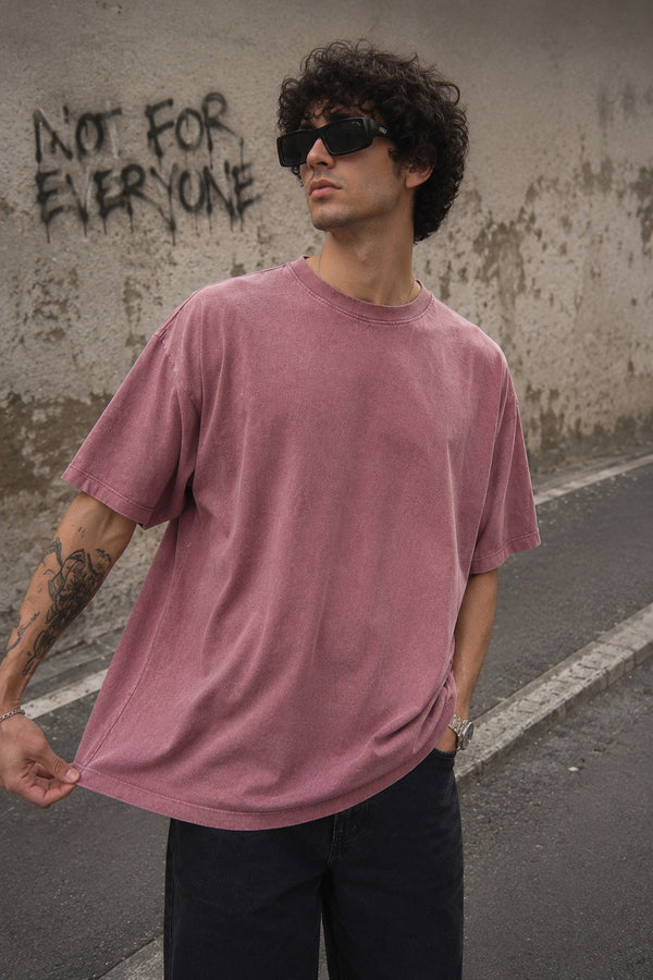 Men Maganta Sleeveless Graphic Oversize T Shirt