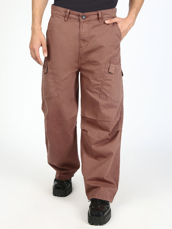 Men Brown Cargo Trousers