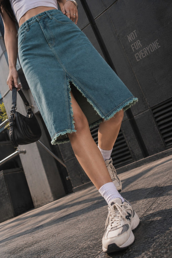 Women Denim regular fit denim skirt