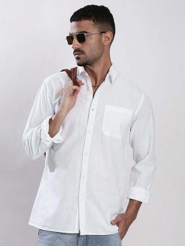 Men Regular Cotton Linen Casual Shirt